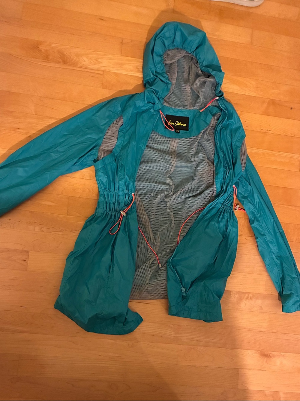 Sam Edelman Teal Hooded Windbreaker - Picture 1 of 3